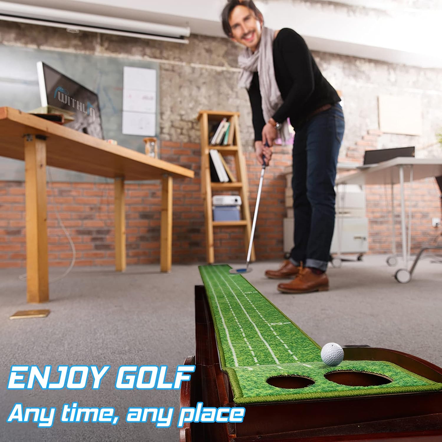 prowithlin Putting Green, Putting Matt for Indoor, Golf Putting Mat with Ball Return, Mini Golf Practice Training Aid, Golf Accessories Golf Gift for Men : Sports & Outdoors