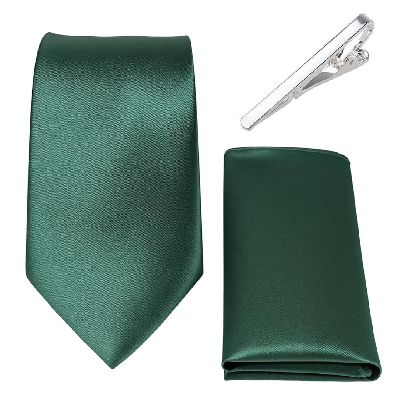 FashMade Italian Microfibre Tie & Pocket Square Combo with Silver Brass TiePin | 2.75 Inch Broad Tie | 10x10 inch Pocket Square TP-30-image-12