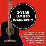 Fender California Debut Redondo CE Series Guitare acoustique, Guitare débutante, 2-Year Garantie, comprend Tuner intégré, Noir