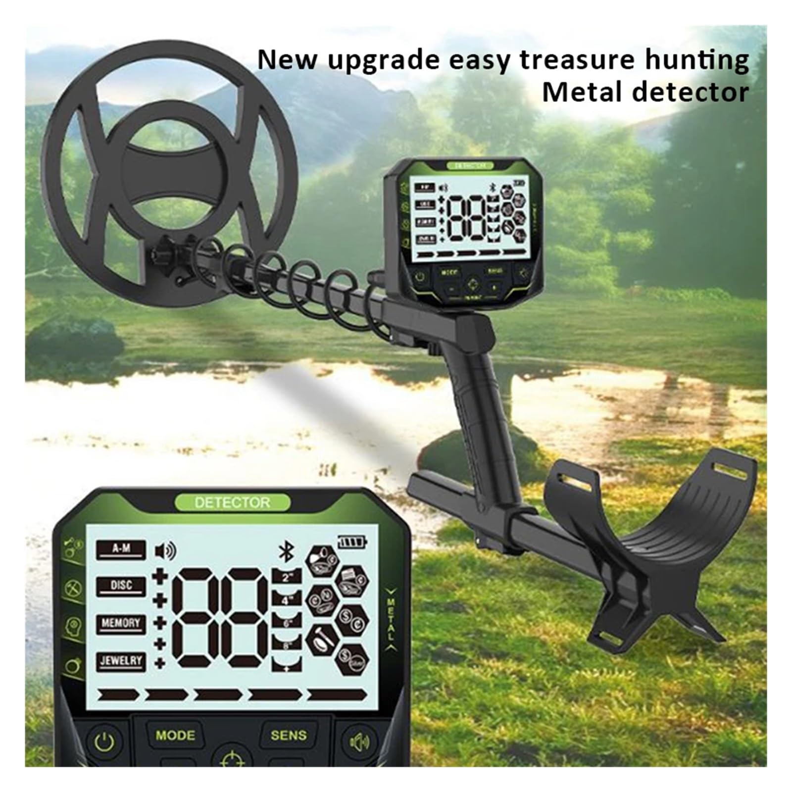 Rivelatore D'oro Metal Detector Professionale Impermeabile Metal Detector Sotterraneo Ad Alta Precisione Display LCD Rilevatore Di Tesori Anti-interferenza