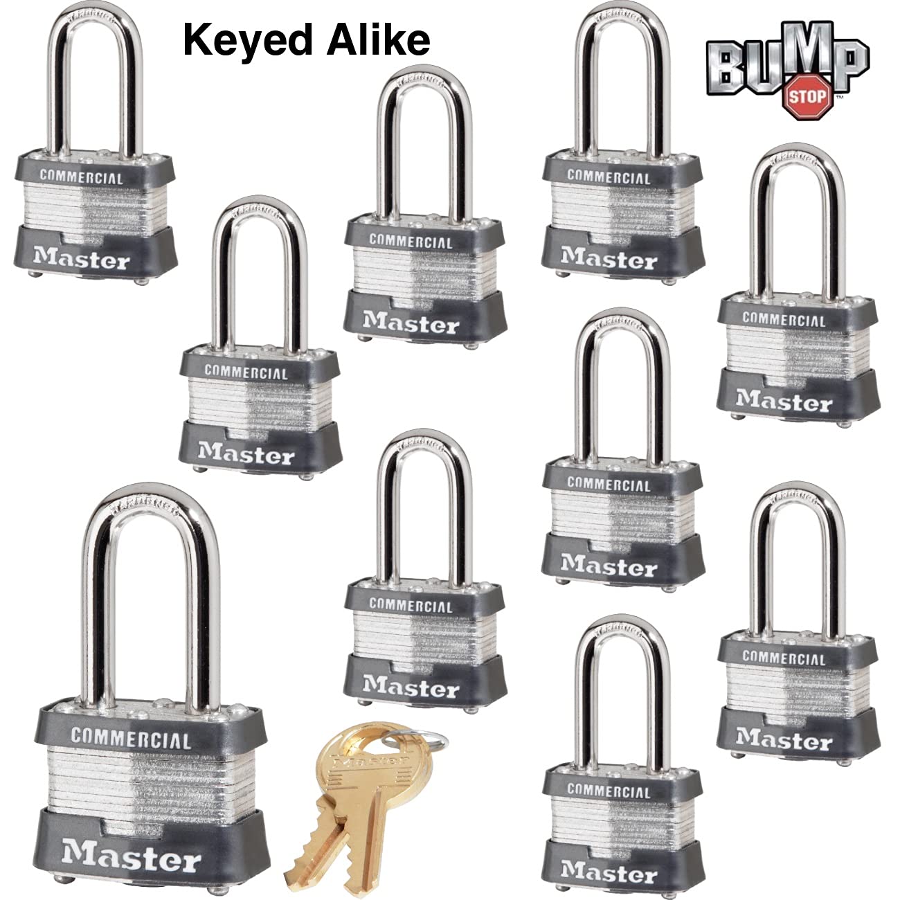 Master Lock - Cerraduras Iguales con llave 3NKALF-10 con tecnología BumpStop