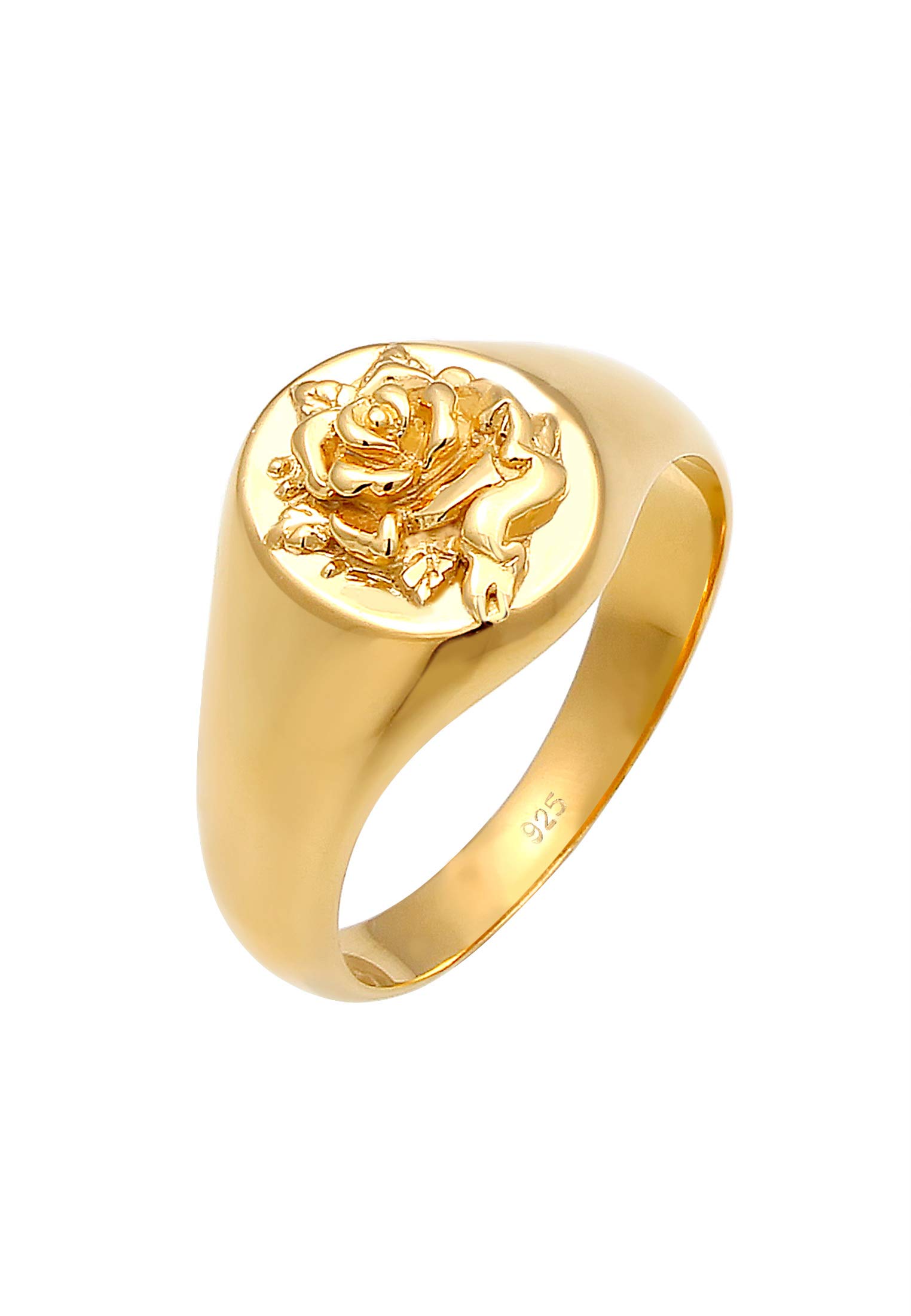 Elli Ring Damen Siegelring Rose 80s Look 925 Silber