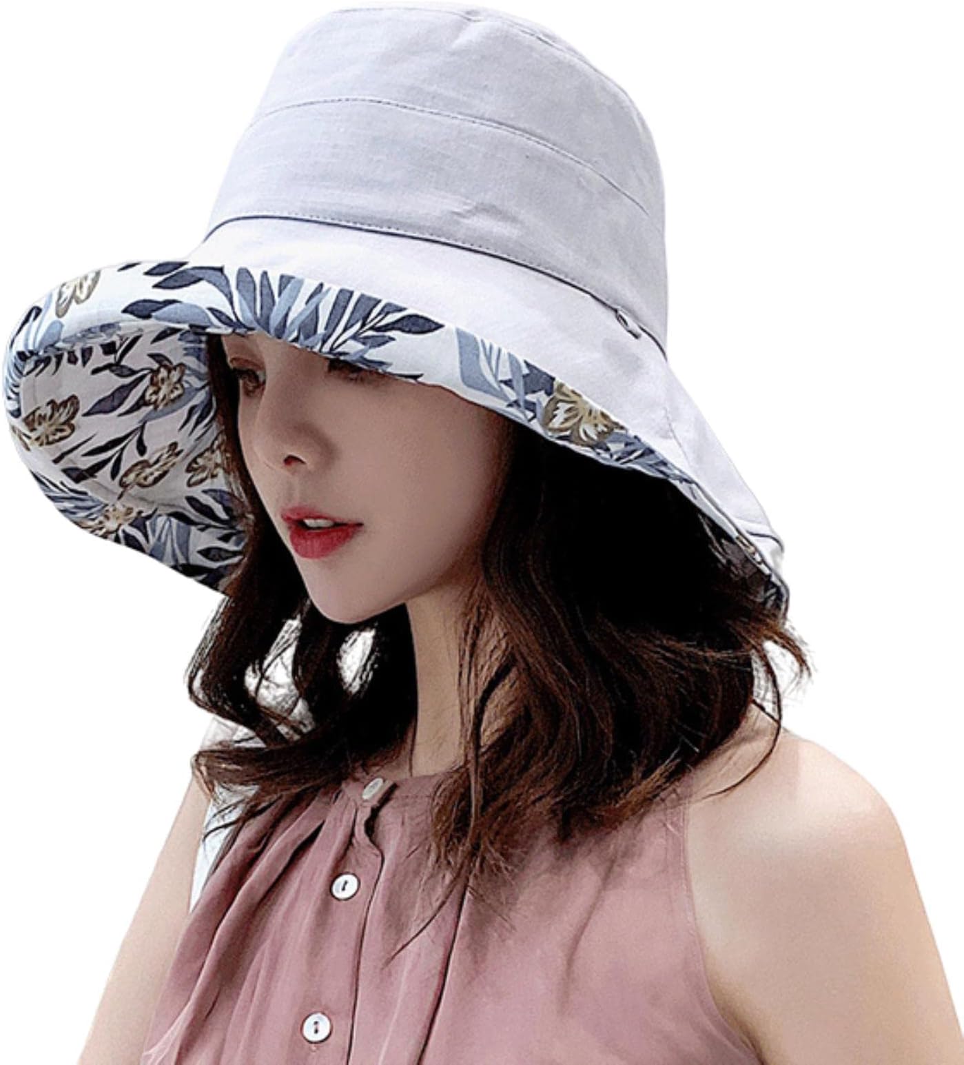 COTCLO Bucket Hat Women Hat Bucket Hat Women Four Seasons Hat Big Brim Hat Double-Sided Fisherman Hat Sun Visor Cap