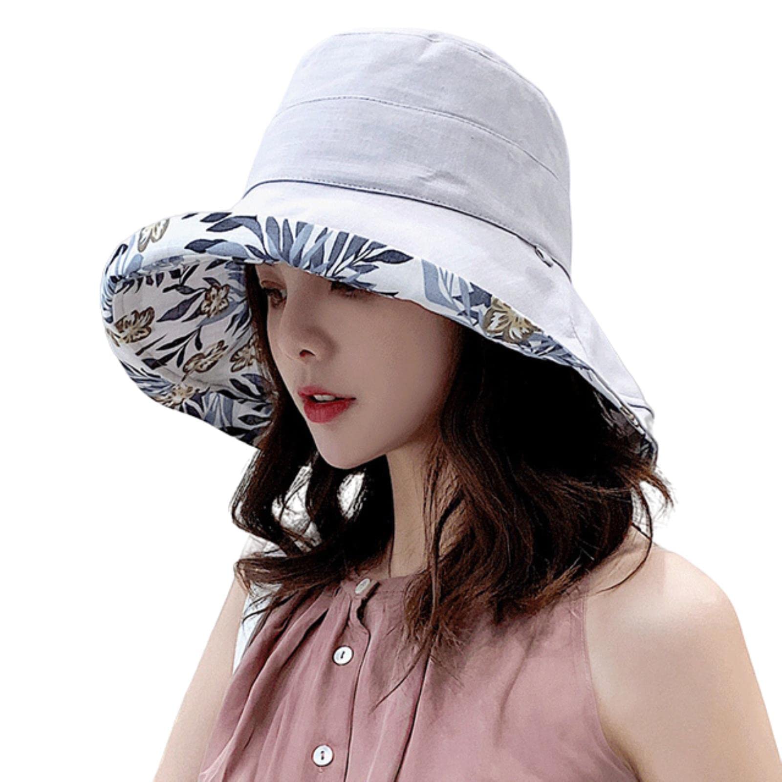 COTCLO Bucket Hat Women Hat Bucket Hat Women Four Seasons Hat Big Brim Hat Double-Sided Fisherman Hat Sun Visor Cap