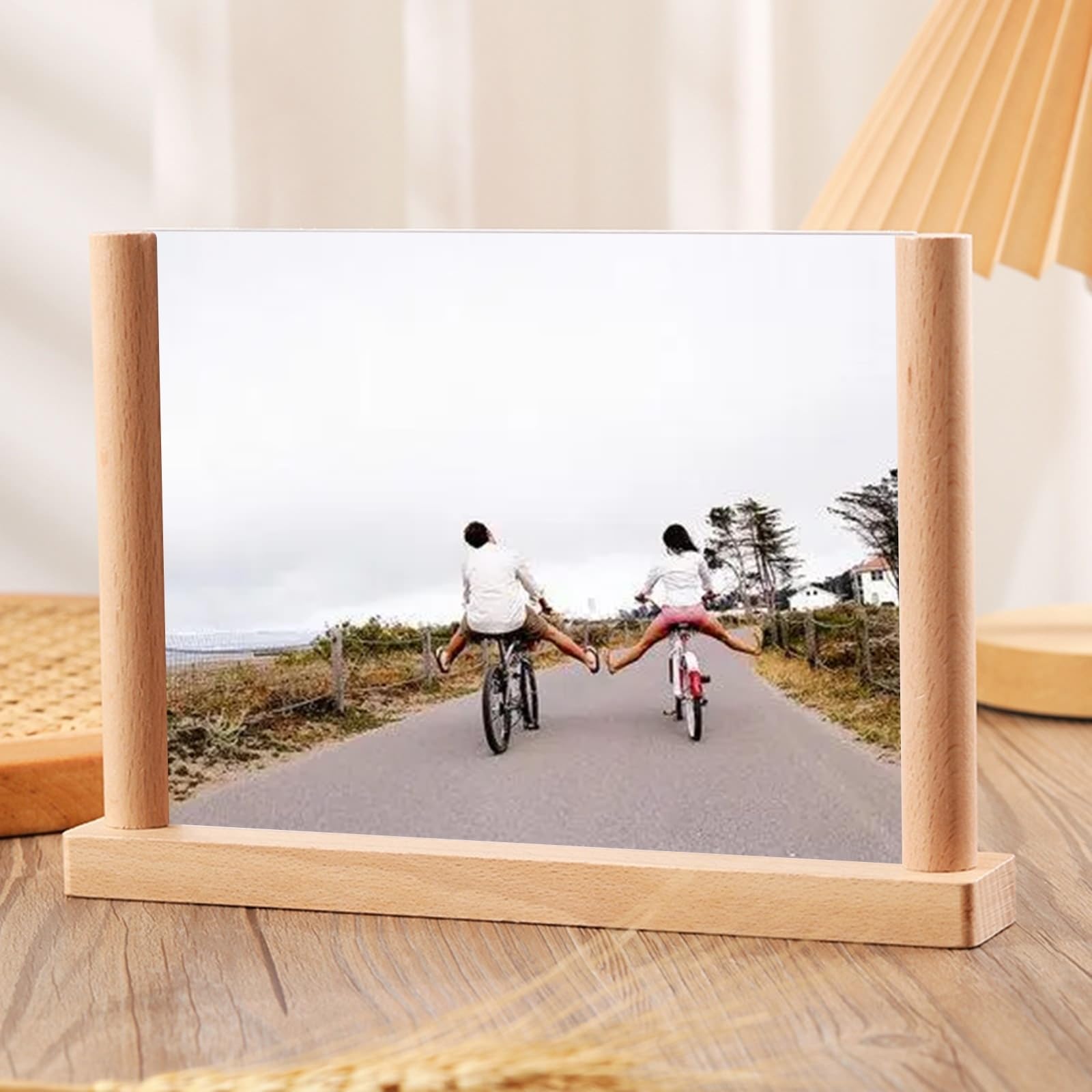 Picture Frame Holz, Rechteck Tierfußabdruck Horizontal Bilderrahmen 15.24X20.32cm Tischplatte Picture Frame für Fotos Horizontal Anzeige