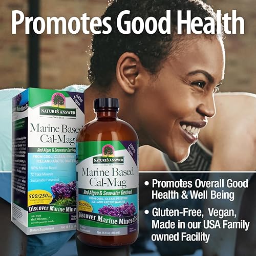 Miniatura 4 de Nature's Answer Magnesio de calcio a base de mar, crema de vainilla, 16 onzas  Apoyo inmunológico natural  Mantiene huesos saludables  Promueve la