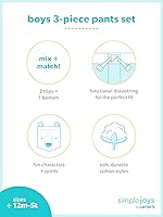 Vista 6 de Simple Joys by Carter's Conjunto de ropa de juego de 3 piezas para bebés niños