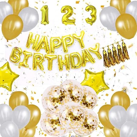 Amazon 在庫処理 大容量 子供誕生日バルーン 誕生日飾り付け 誕生日パーティーバルーン 女の子 男の子 123歳 ゴルード 風船 バルーン おもちゃ