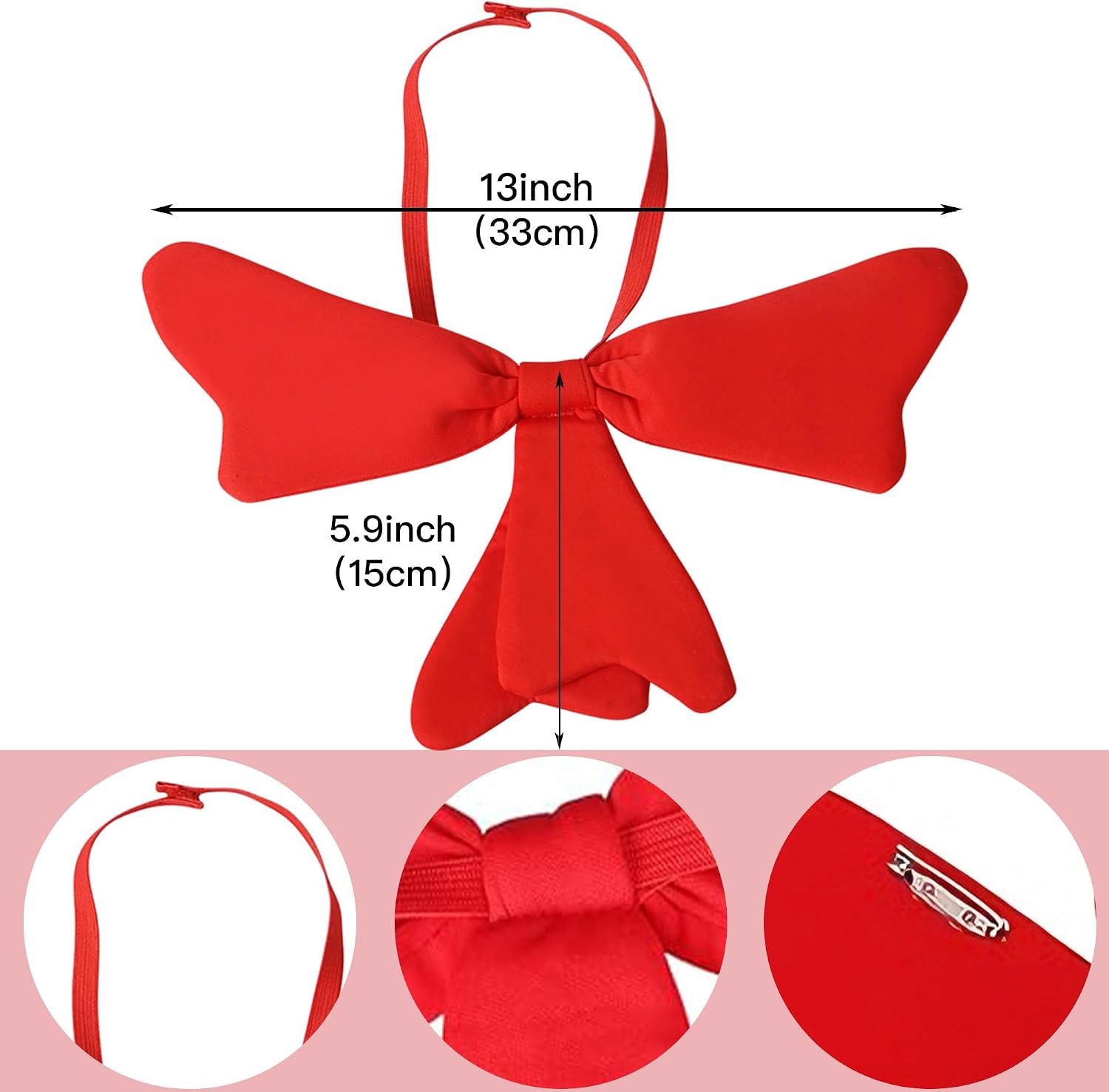 Top Hat Cat Costume Kit Accessory for Adults Red and White Striped Hat, Gloves, Bow Tie for Halloween Props Party Dress up image 5