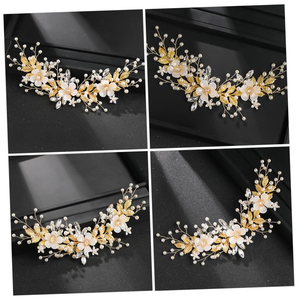 Housoutil Bridal Rhinestone Hair Comb Elegant Wedding Headpiece for Women for Special Occasions Dances and Anniversaries Unique Floral Design Hair Accessory