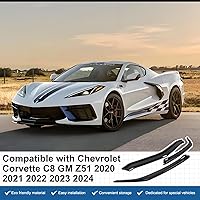 Vista 7 de Parachoques delantero inferior de repuesto compatible con Chevrolet Corvette C8 GM Z51 2020-2024 plástico ABS 3 piezas parachoques delantero