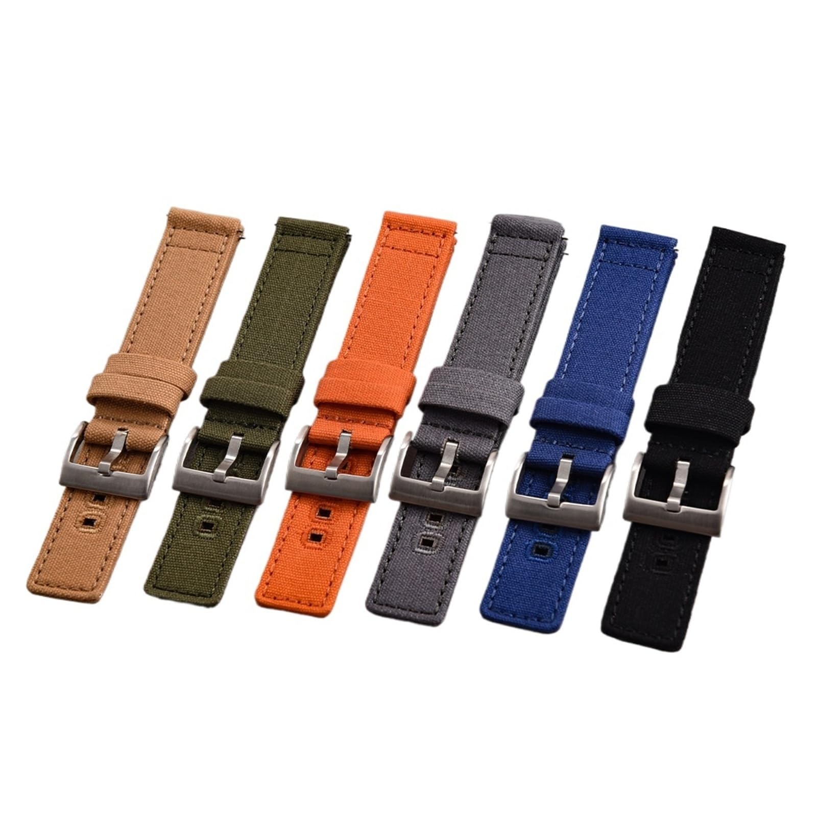 HuanJ Bracelets de montre en toile à dégagement rapide 20 mm 22, bracelets nylon brossé avec boucle, compatibles les montres connectées et autres accessoires