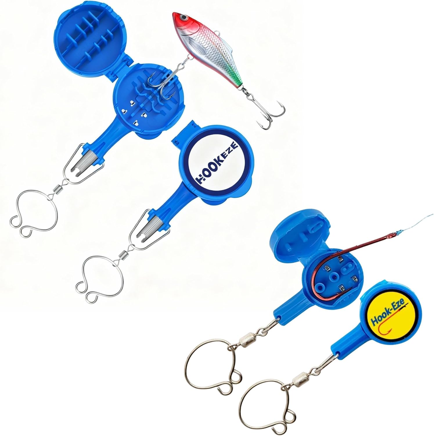 HOOK-EZE Fishing Knot Tying Tool Standard Size, 4-in-1 Knot Tying Tool MultiPro Size,Cover Fishing Hooks While Tying Strong Fishing Knots