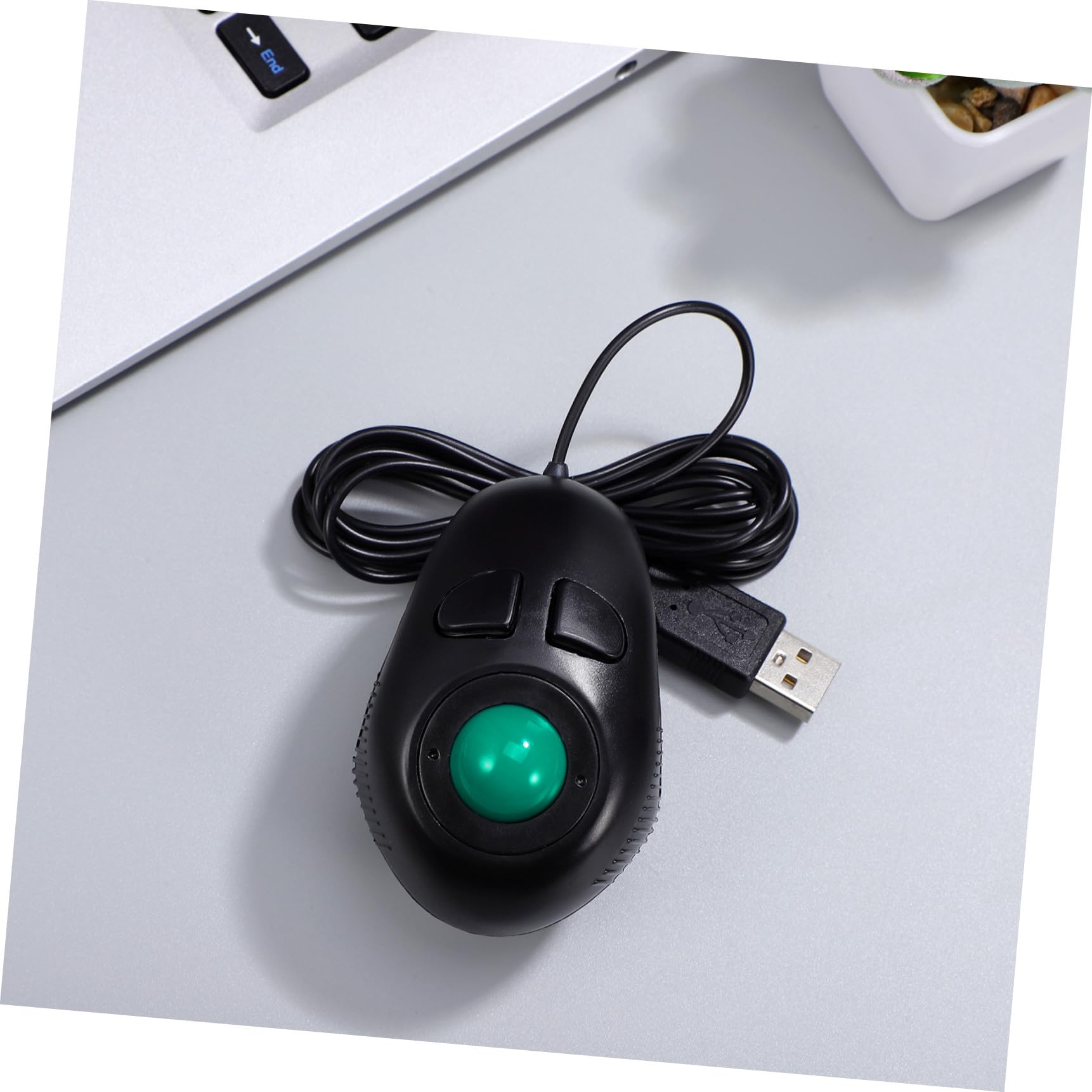iplusmile Mouse Ergonomico con Trackball 4D USB Cablato Portatile per Laptop e Desktop con Controllo Pollice, Design Compatto in Plastica Rigida Nera per Ufficio e Viaggio