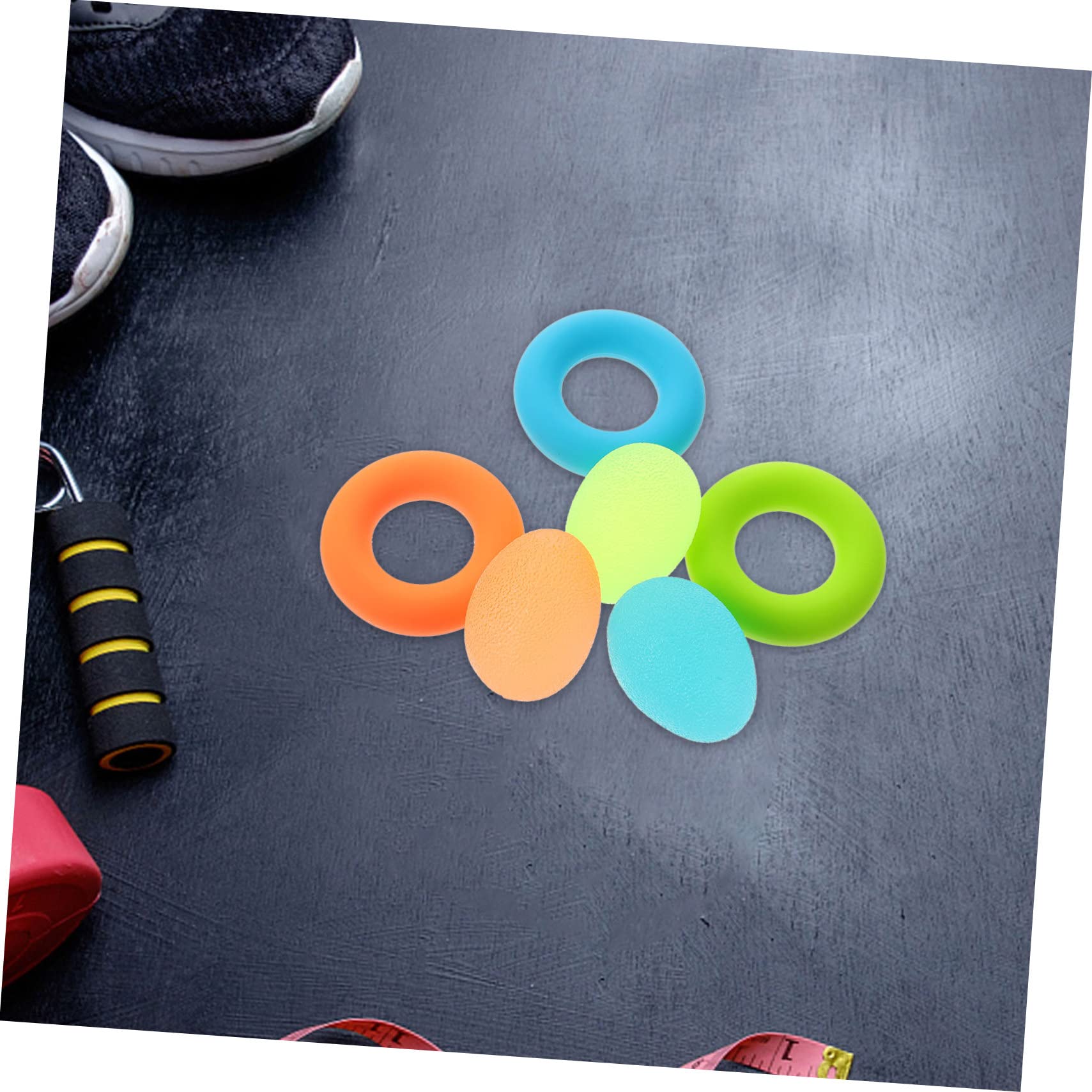 INOOMP Palline per Esercizi per Mani Impugnatura Rotonda Anelli per Esercizi Pressione Palline per Presa delle Mani per Fitness delle Dita Realizzate in Silicone