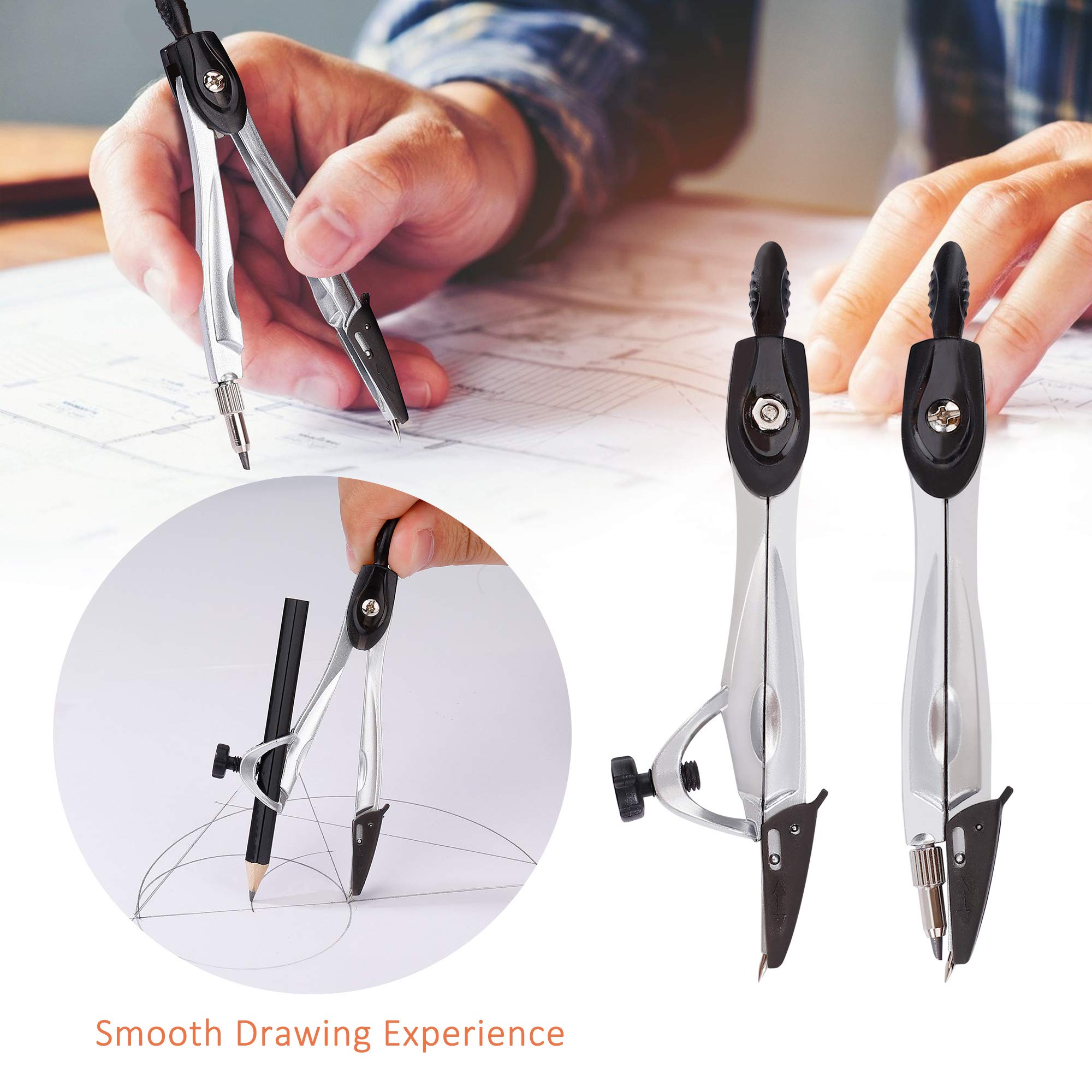 YPLUS Set Geometria per Studenti, Compasso Goniometro Matematica con Righelli, Scatola di Kit Goniometro per Materiale Scolastico e Scolastico, 12 Pezzi