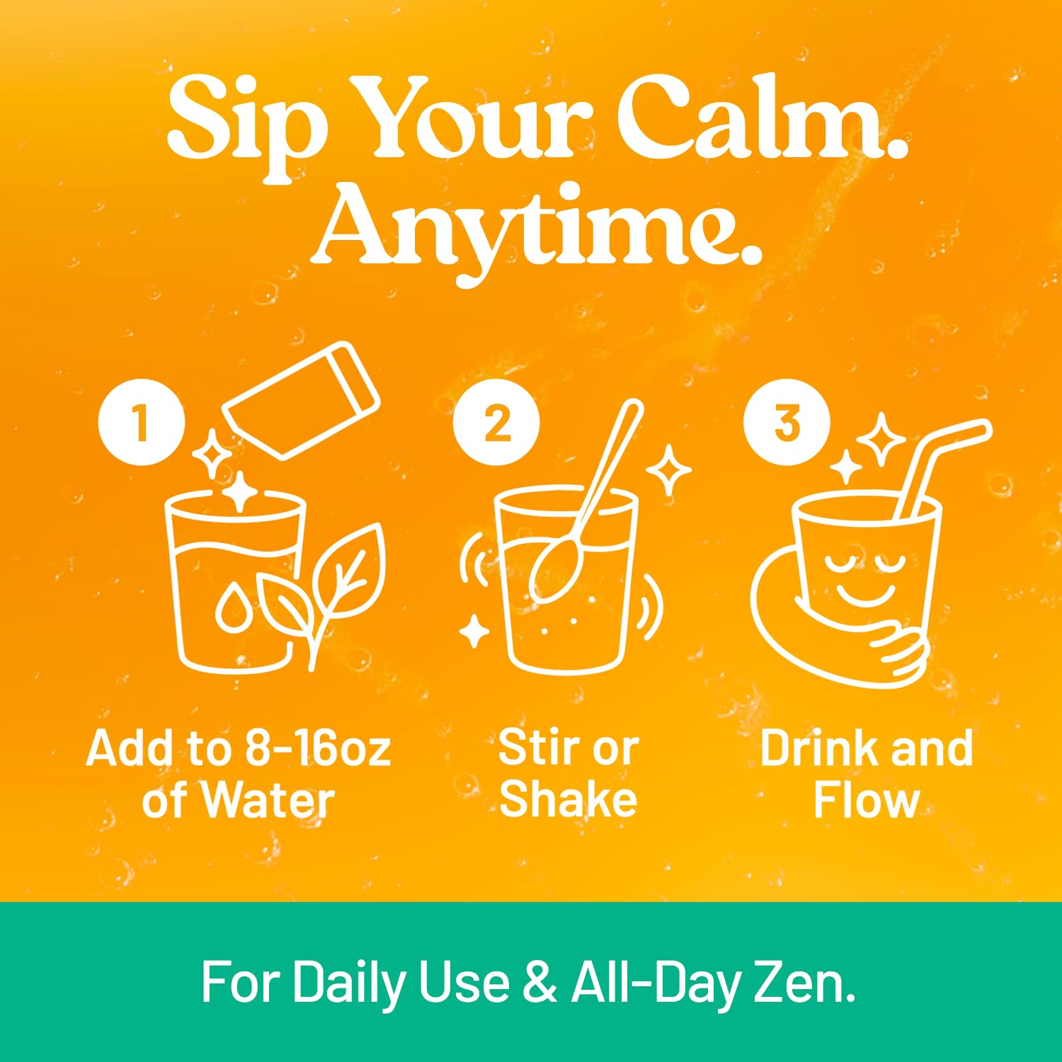 Third Nature Calm Powdered Drink Mix for Stress Support, Relaxation, Healthy Cortisol & Focus - No Sugar, Non-GMO On-The-Go Calming Drink with Magnesium Glycinate, GABA, Peach Mango, 14 Stick Packs — Amazon image 7