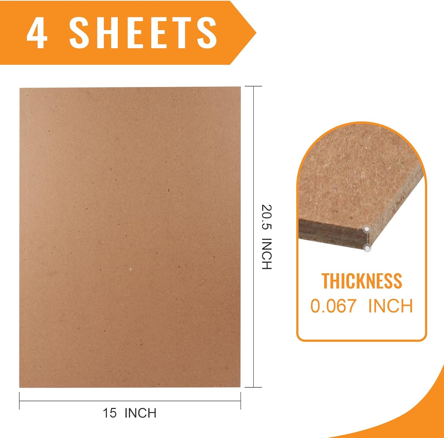 Lineco, Neutral PH Binder Board Acid Free Unbuffered 14.5x20.5 Inch, Pack of 4 Sheets, Bookboard for Bookbinding, Framing, Boxes, Bulletin Boards