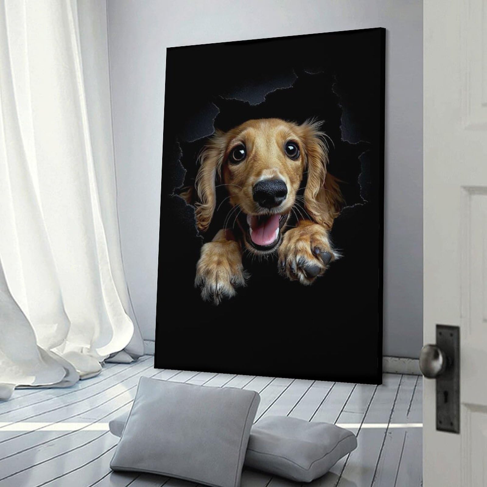 Junmoney Saluki Hanging Wall Art 16x24inch(40x60cm), for New Homes, Bedrooms Or Workspaces, Thoughtful Wall Decor for Art Lovers