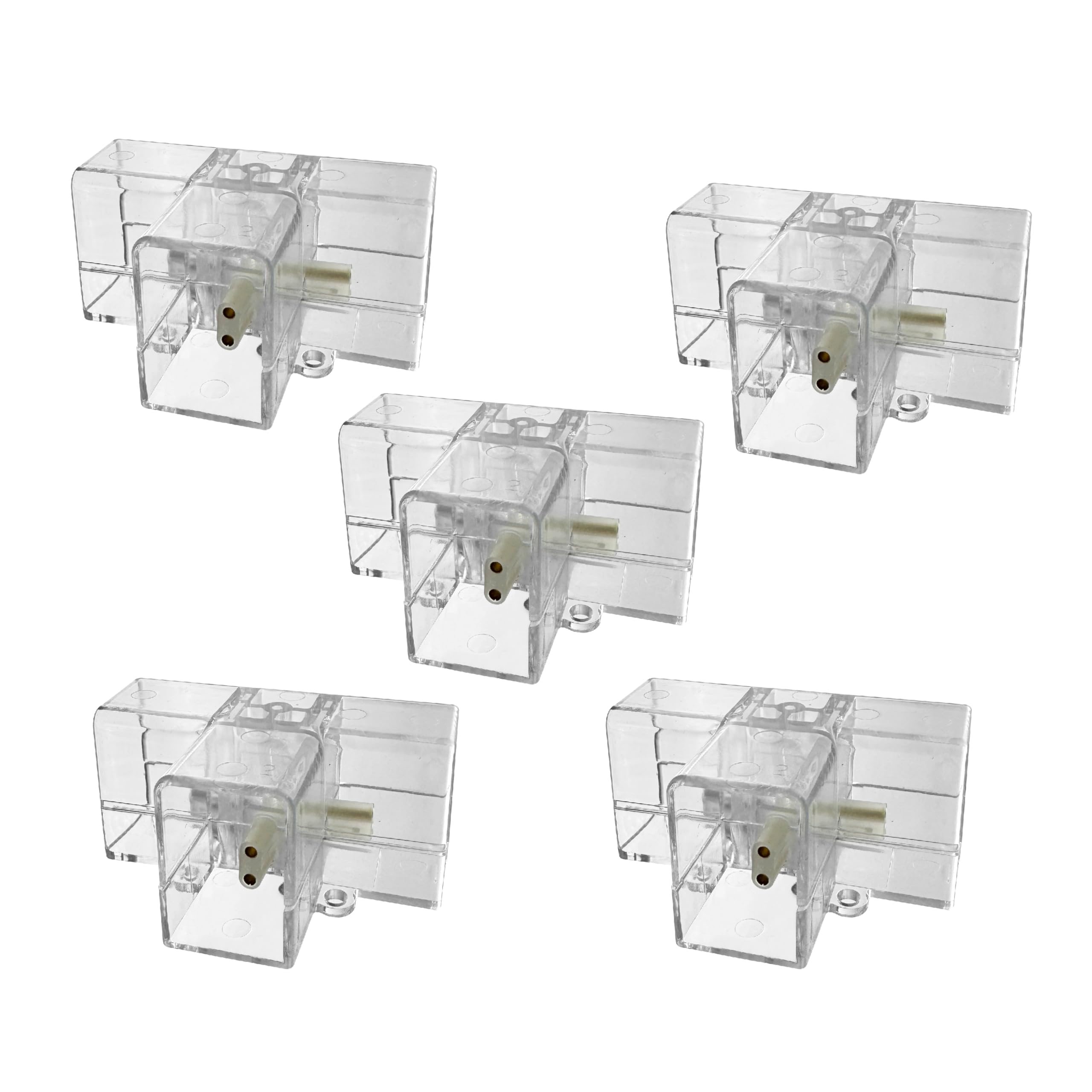 Cezelux 2-Pack Hexagon Garage Light Connectors – 90° 4-Way 2-Pin Connectors, Copper Contacts, Fire-Resistant Plastic, Replacement/Spare For Honeycomb LED Lighting Systems