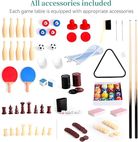 Miniatura 5 de Rioloiuy Game Table 48 Inch,12-in-1 Multi-Game Table for Adults Kids Combo Game Table Set with HockeyFoosballPoolShuffleballPing