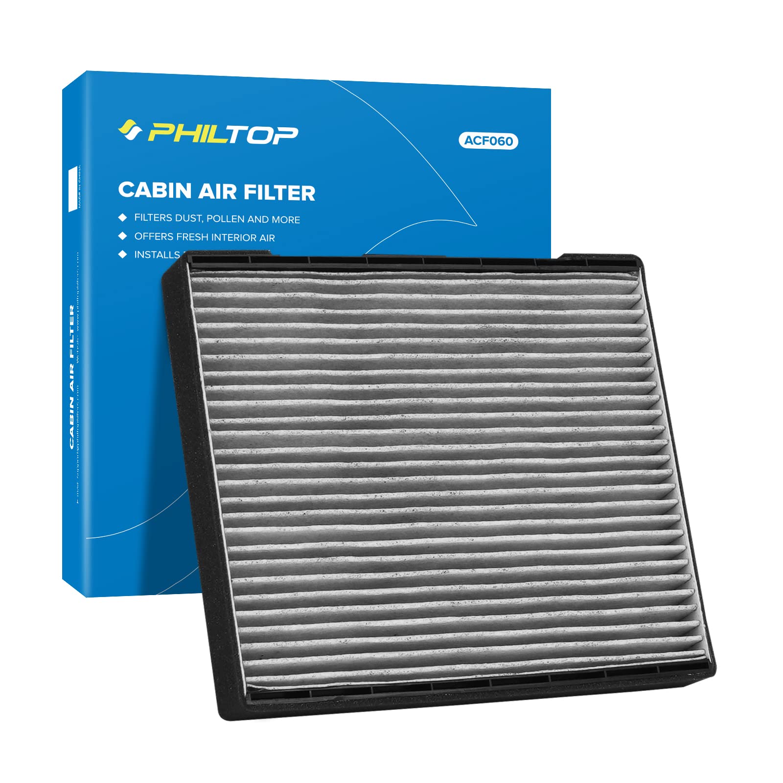 PHILTOP Cabin Air Filter, Replacement for CF10329, Elantra(2001-2006), Entourage(2007-2010), Tiburon(2003-2008), Sedona(2006-2010), Premium Cabin
