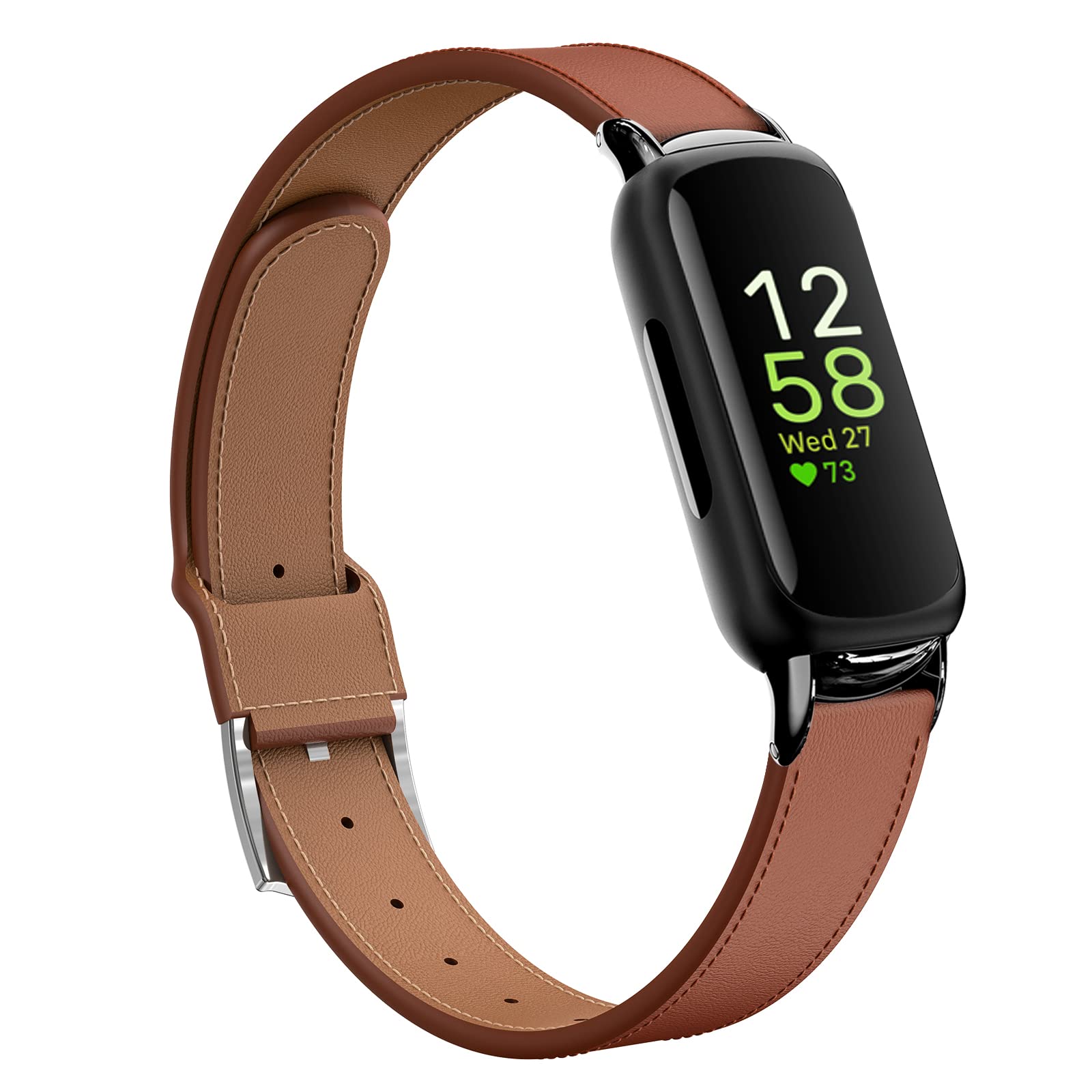 Farluya Compatible with Fitbit Inspire 3 Bands,Soft Leather Bands Quick Release Wristband Adjustable Strap for Fitbit Inspire 3 Tracker Smart Watch for Women Men