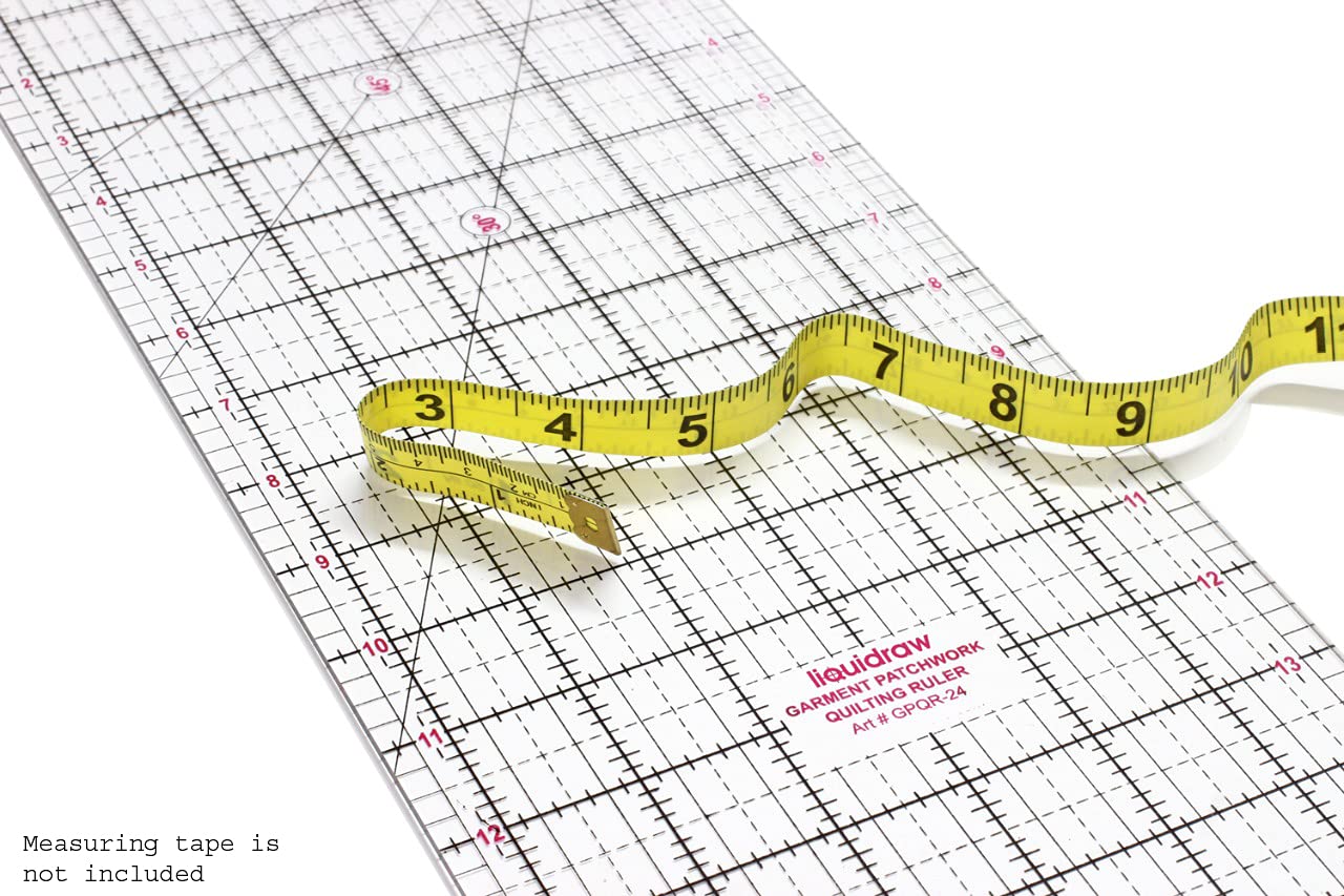 Liquidraw® Patchwork Quilting Ruler, Acrylic Imperial Template Transparent (6 x 24/6 x 18/6 x 12) (6 x 24)