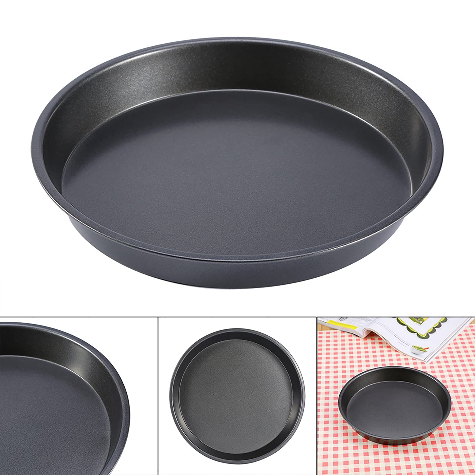 Microwave Crisper Plate 23x23x4 9 Inch Carbon Steel Nonstick Pizza Pan for Oven Baking Dishes Pans Pie Tray Easy to Use and Clean in Home Kitchen or Pizza Shop