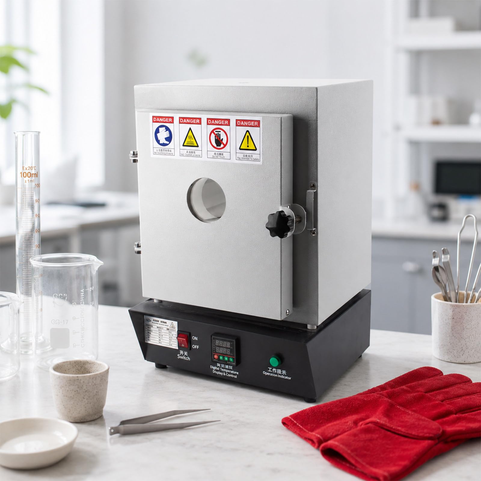 TBANVOO Muffle Furnace & Burnout Oven, 1150℃ 1500W Electric Kiln with PID Control & Digital Display, for Jewelry Making & Metal Casting, Lab Tabletop Use