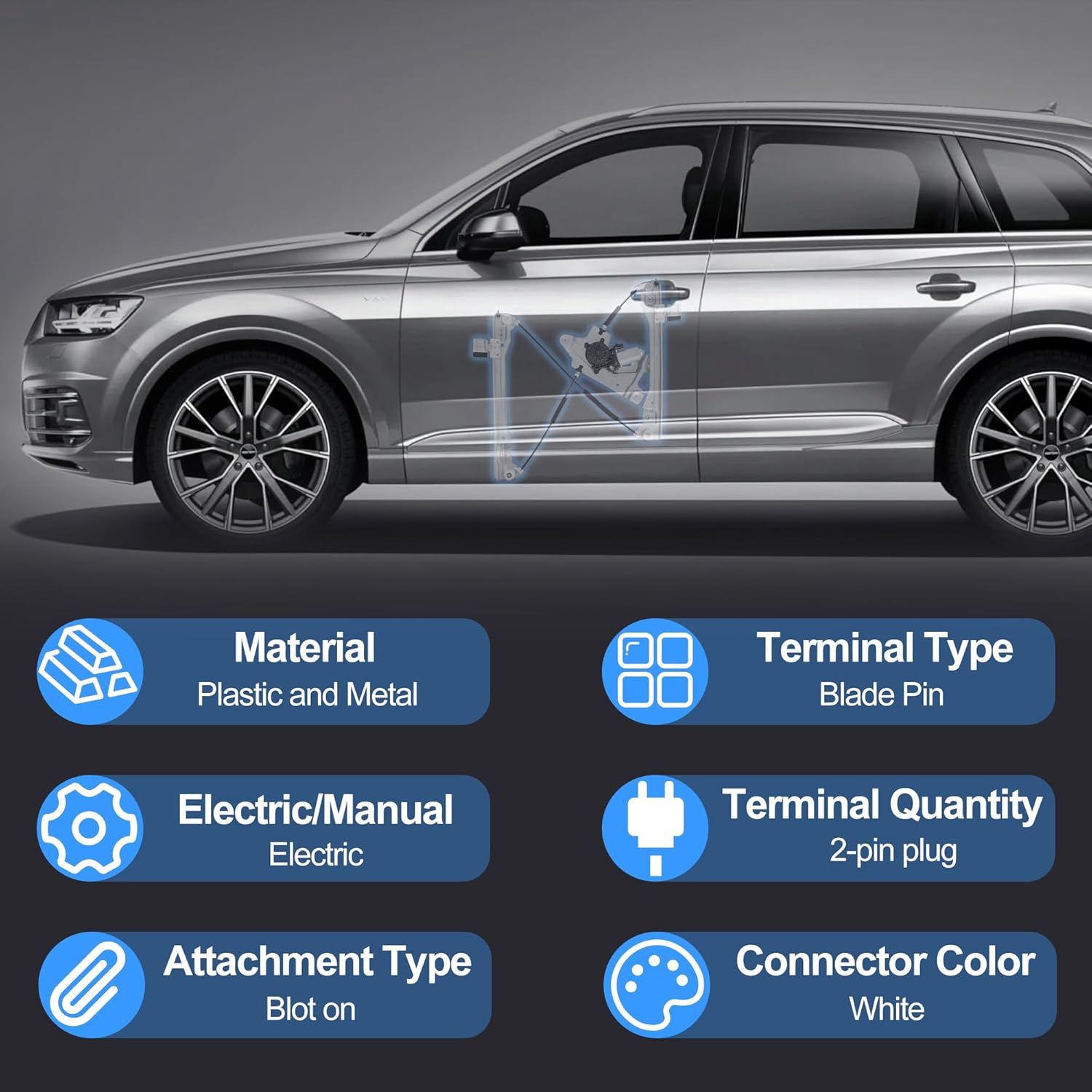 19014 Front Left Window Regulator Compatiable with Chevy Equinox 2012-2016