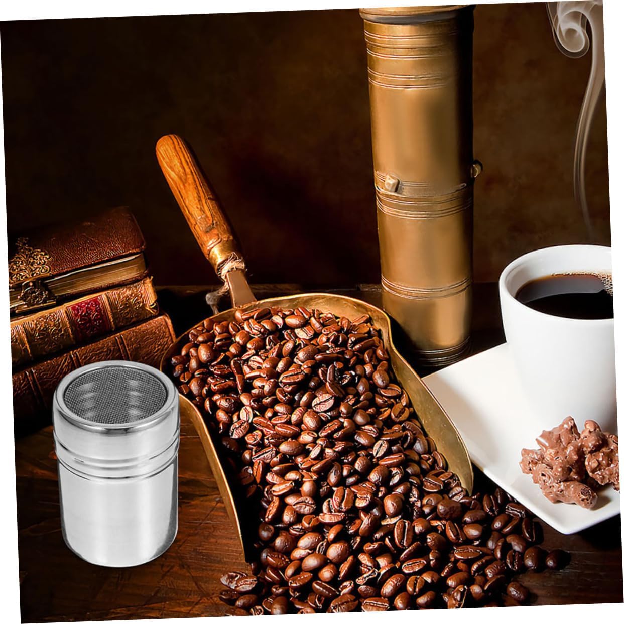 Stainless Steel Powder Shaker with Lid, Fine Mesh Sugar Flour Duster Xmas