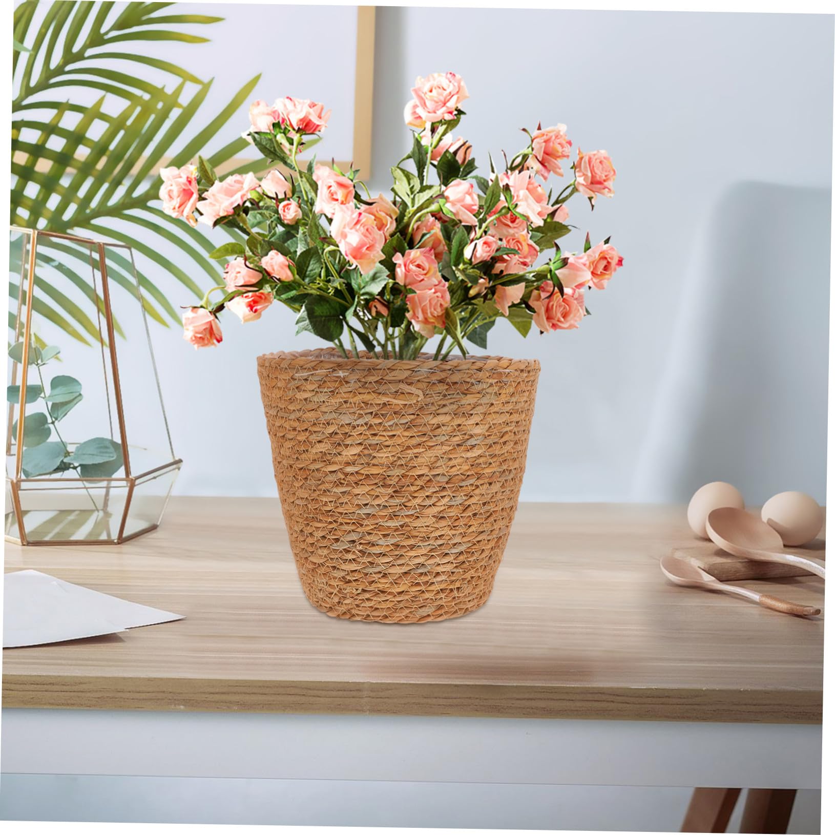 Gewebter Pflanztopf 2stücke aus Seegras und Pe Braun für Blumentopf