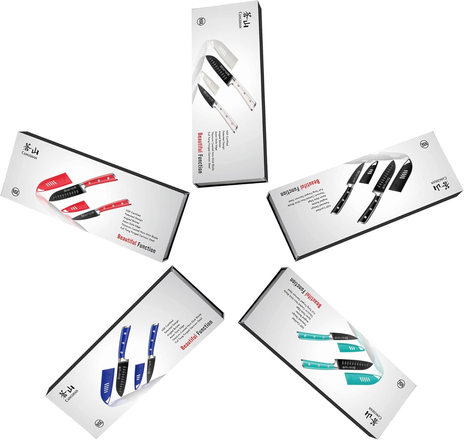 Cangshan S+ Series 1022094 German Steel Forged 2-Piece Titanium Coated Santoku Starter Knife Set with Sheaths, Noir Black - Image 9