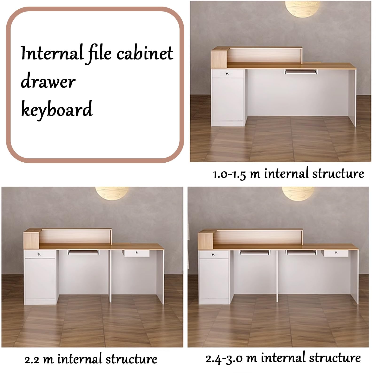 Moderner Rezeptionstheke – kompakter Kassentisch für Büro, Salon und Einzelhandel, stilvolle Lobby-Empfangsmöbel (A6, R-140 x 59,9 x 99,8 cm)