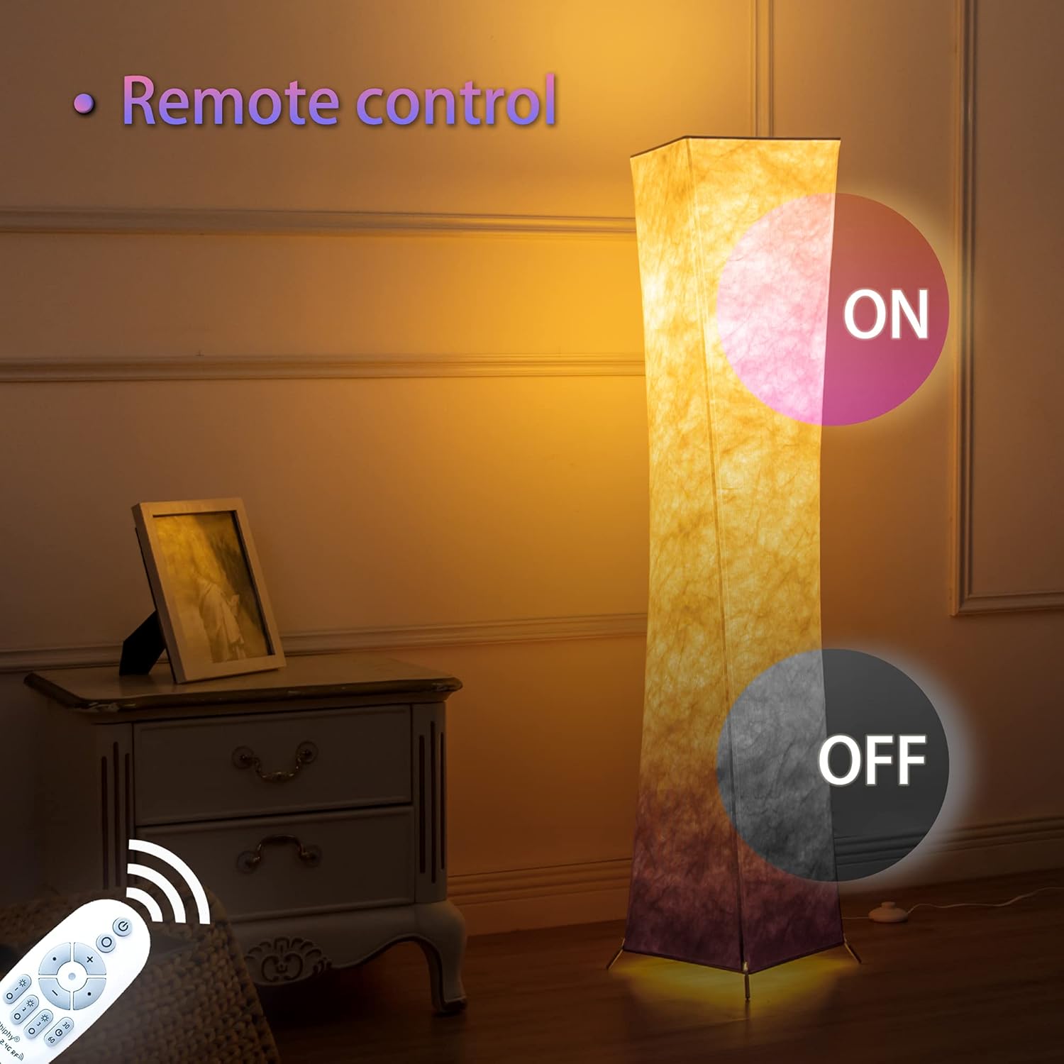 🔥 Cаѕhbасk uр tо 70% Floor Lamp, chiphy Standing lamp with Remote Control, Dimmable 10 Levels Color Temperature 12W/2 (2400 Lumens 100 Watt Equivalent) LED Bulbs and Purple Lampshade, Cool for Bedroom, Living Room