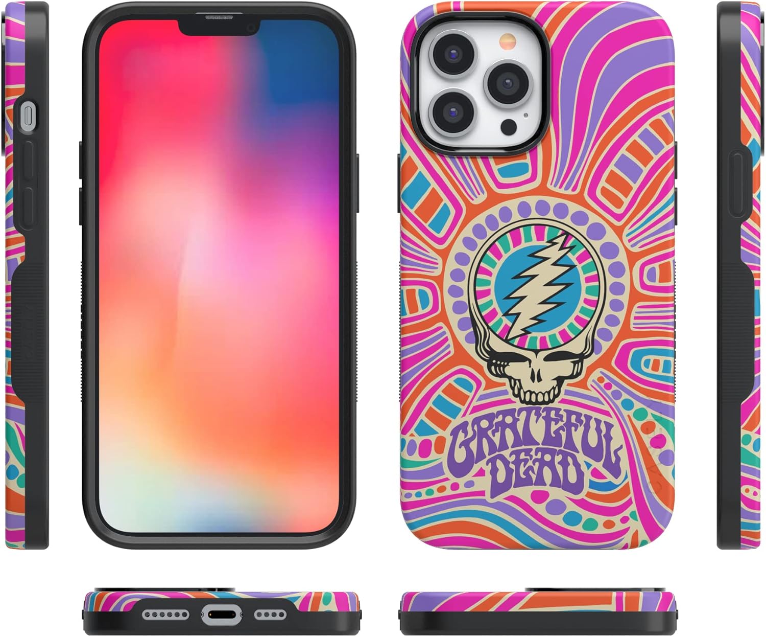 Casely iPhone 13 Pro Max Case | Art of Chaos | Grateful Dead Skull | Bold Protective Design | Compatible with MagSafe