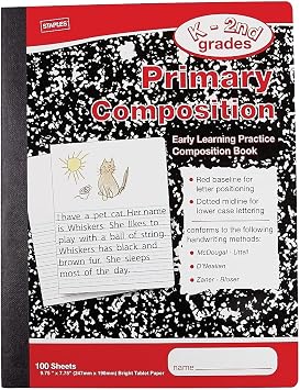 Staples Primary Composition Book, 9.75x7.5 Inch, 12-Pack
