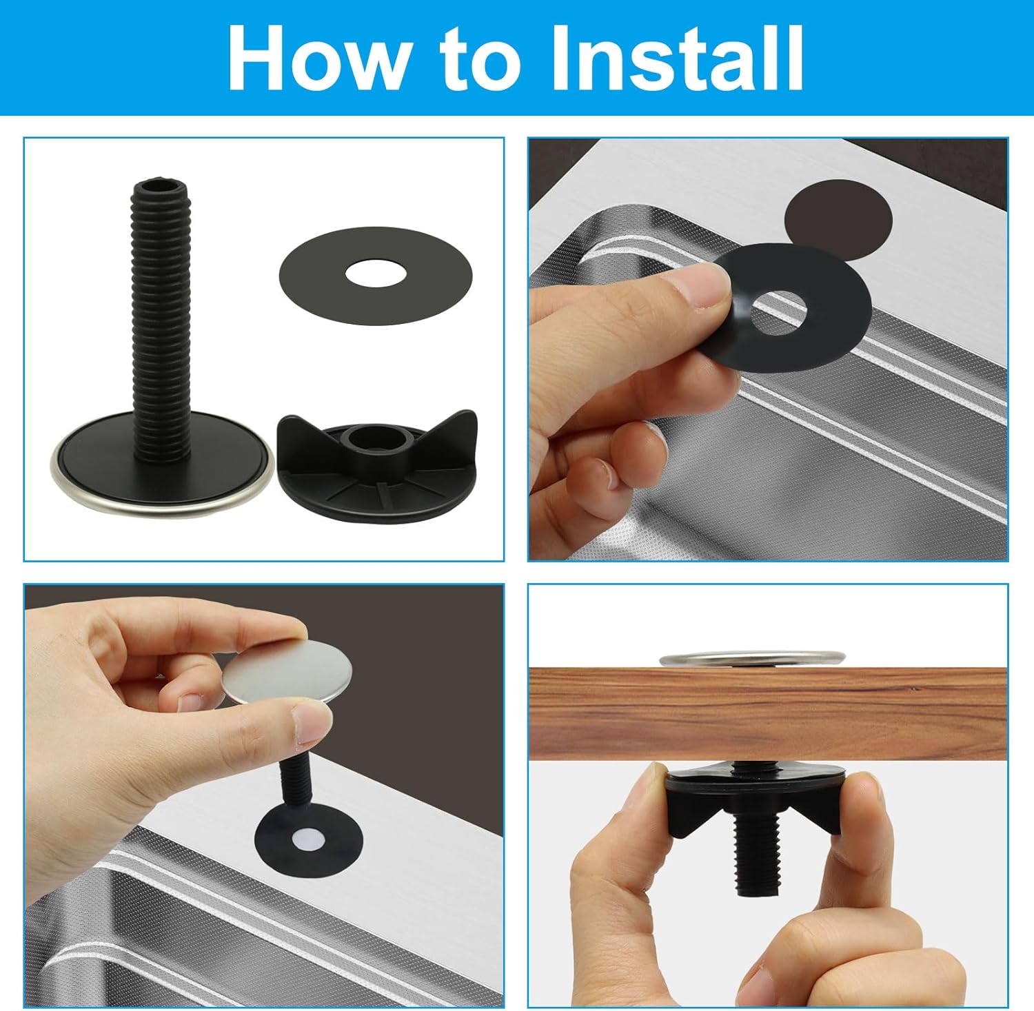 12 Pack Stainless Steel Kitchen Sink Hole Cover, Faucet Cap Sink Tap Hole Plate Stopper, Blanking Metal Plug for Bathroom Kitchen