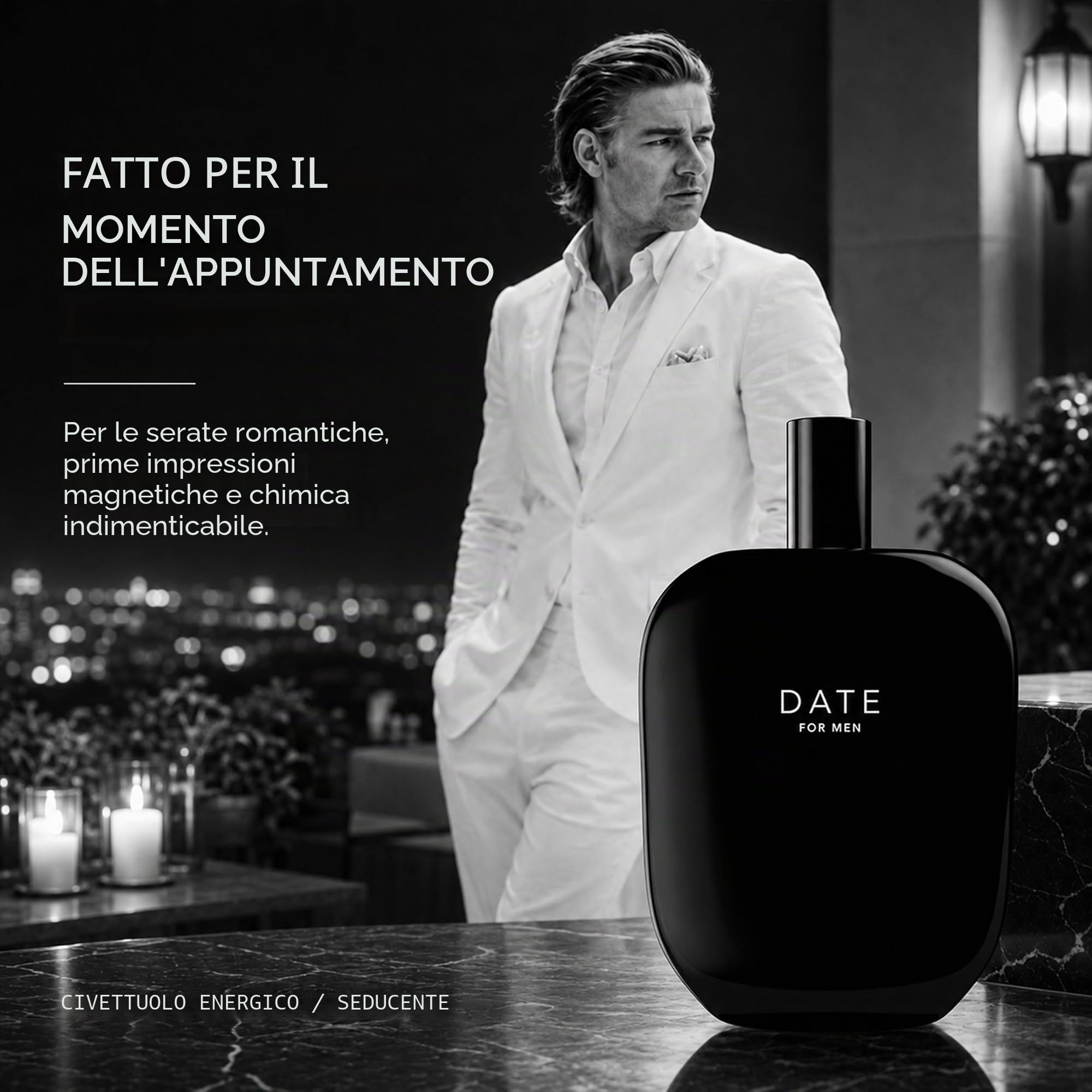 Jeremy Fragrance DATE for Men | Fragranza maschile distintiva | Fruttato Orientale Fresco | Adatto all'uso quotidiano | Perfetto per un appuntamento galante | Flacone da 100 ml con confezione regalo