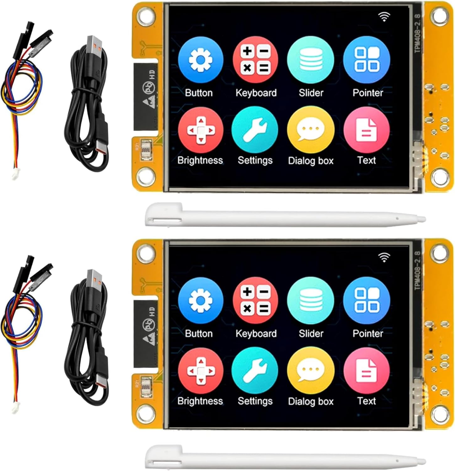 2 Pack 2.8" ESP32 Display, 240x320 Resistive Touchscreen TFT LCD, ESP 32 Development Board with WiFi + Bluetooth, Compatible with Arduino IDE