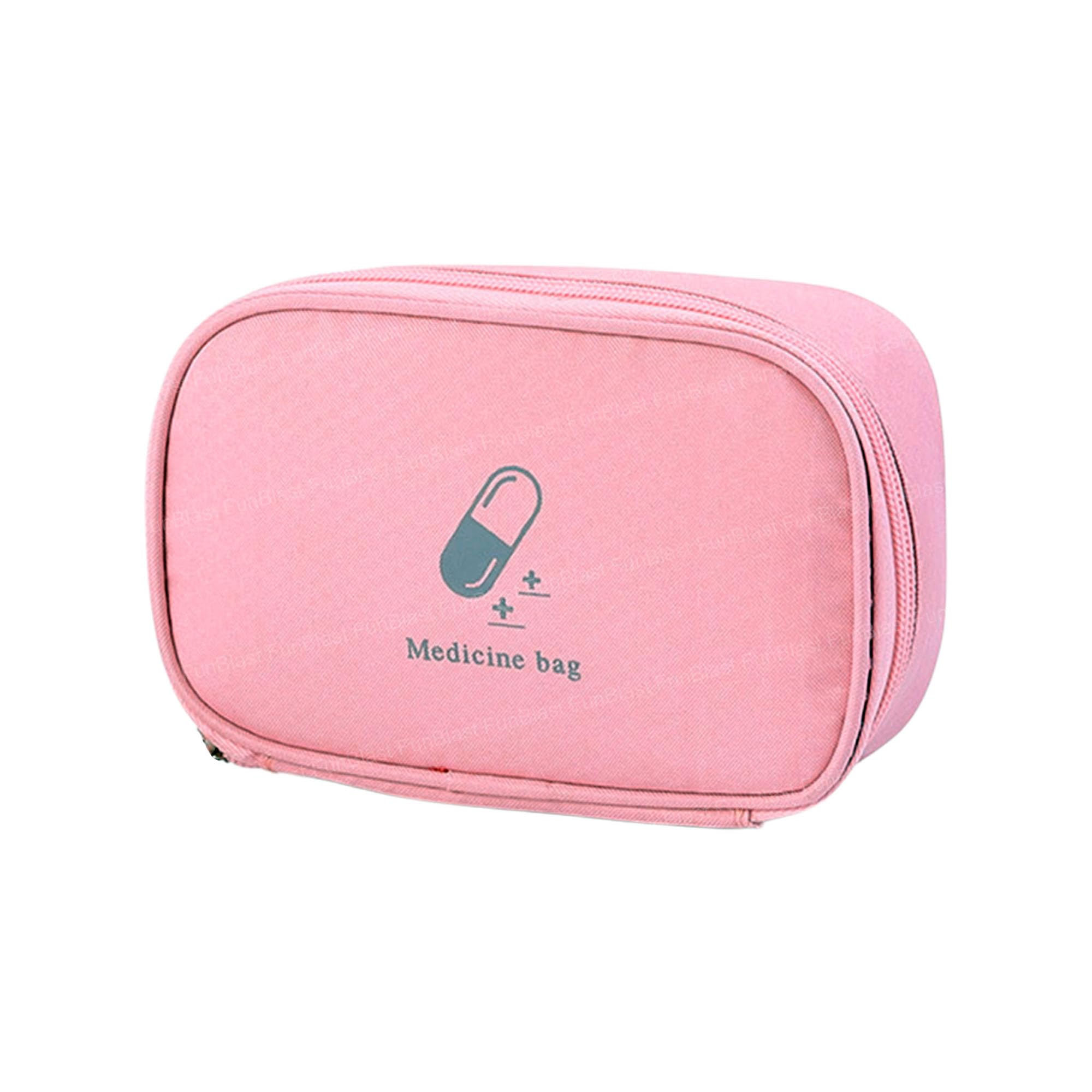 FunBlast Portable Medicine Bag - Mini First Aid Travel Bags, Medicine Storage Bag, Pill Organizer, Zippered Medicines Bag for School, Travel, Camping (Pink)-image-5