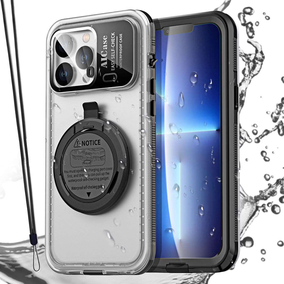 AICase Self-Check Waterproof Phone Case for iPhone 13 Pro