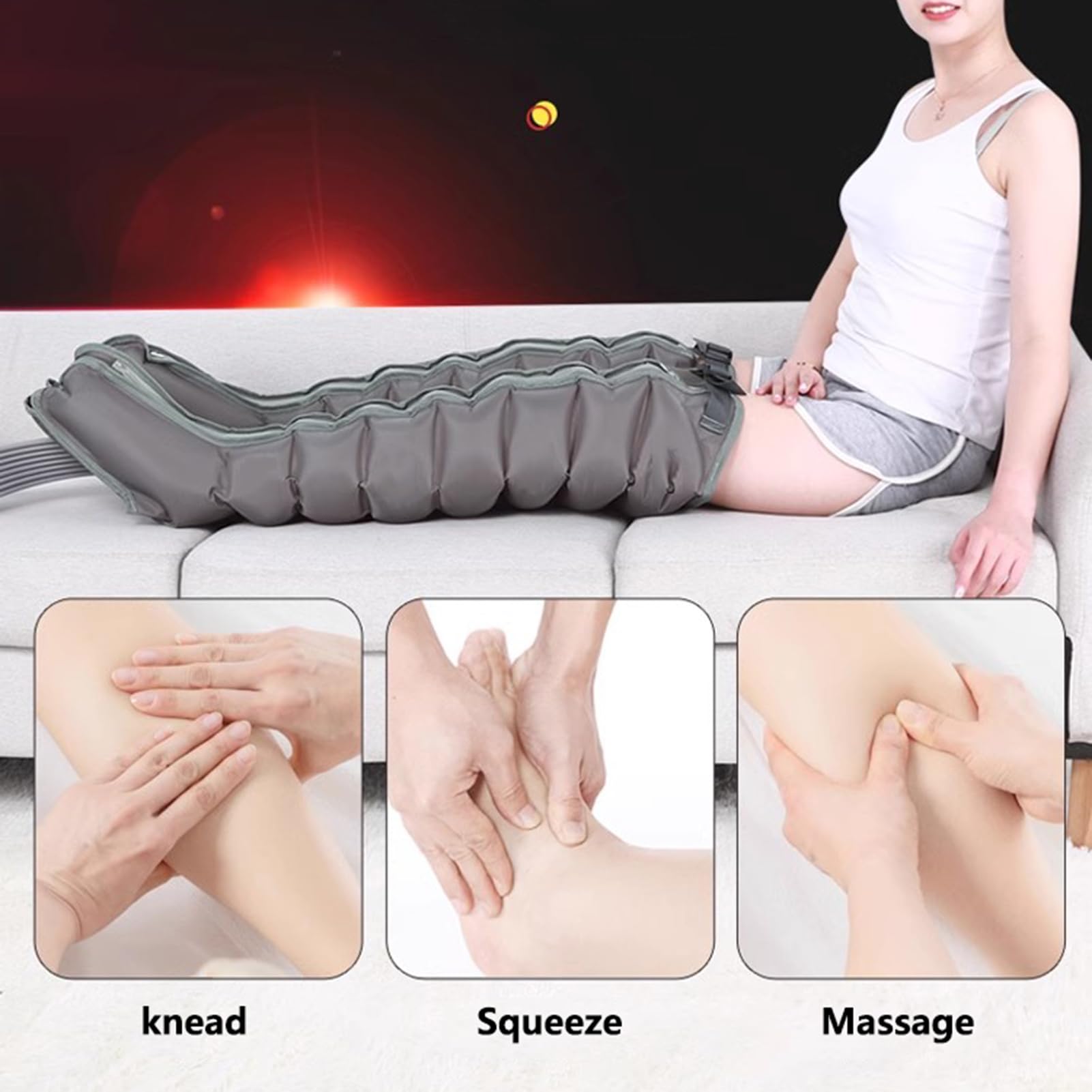 Massaggiatore Elettrico Per Gambe Massaggiatore Ad Onde Di Pressione Per Polpacci, Gambe E Piedi, Massaggiatore a Compressione D'aria