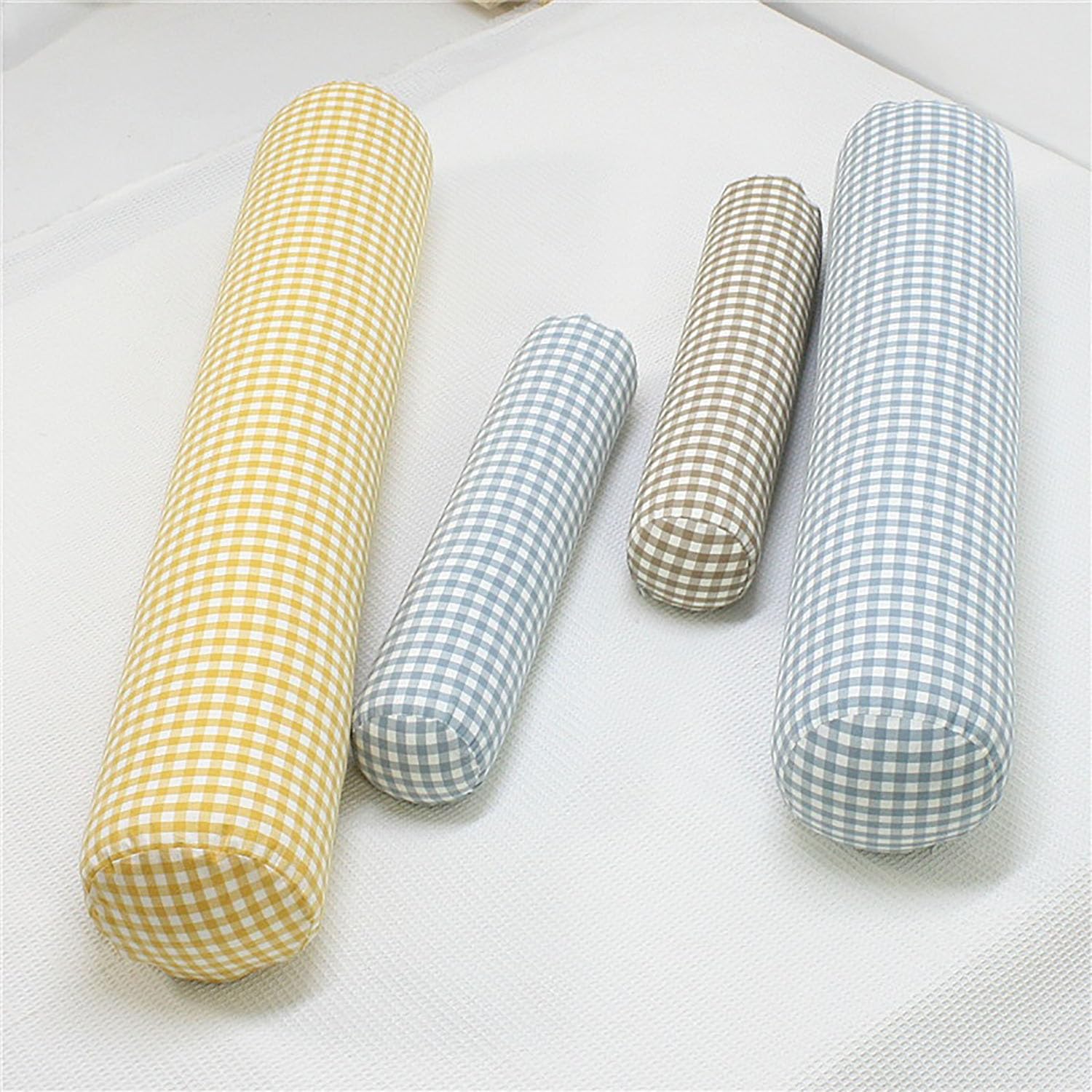 Okrągła bawełniana poduszka, długa poduszka pod głowę, 10 x 40 cm / 20 x 120 cm, cylindryczne podparcie lędźwiowe, zdejmowana osłona, idealna do spania, samochodu, na sofę, wystrój domu
