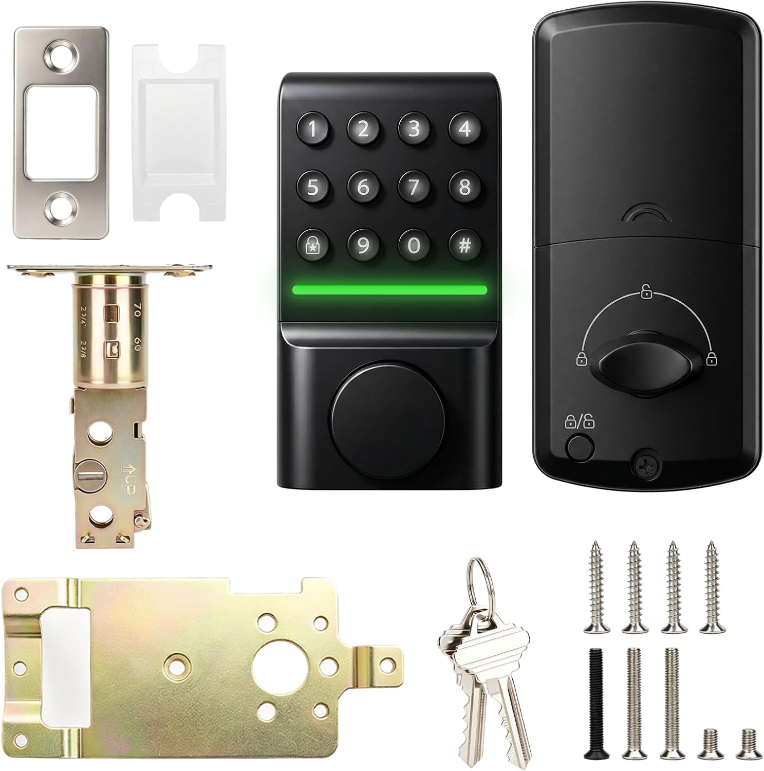SEPOX® Keyless Entry Deadbolt, Offline Smart Keypad Doorlock, LED Indicator | for Front & Study/Bedroom in Home Office Apartment, House & Rental Properties, IP54, Easy Install, 1 Year Battery, Key Backup