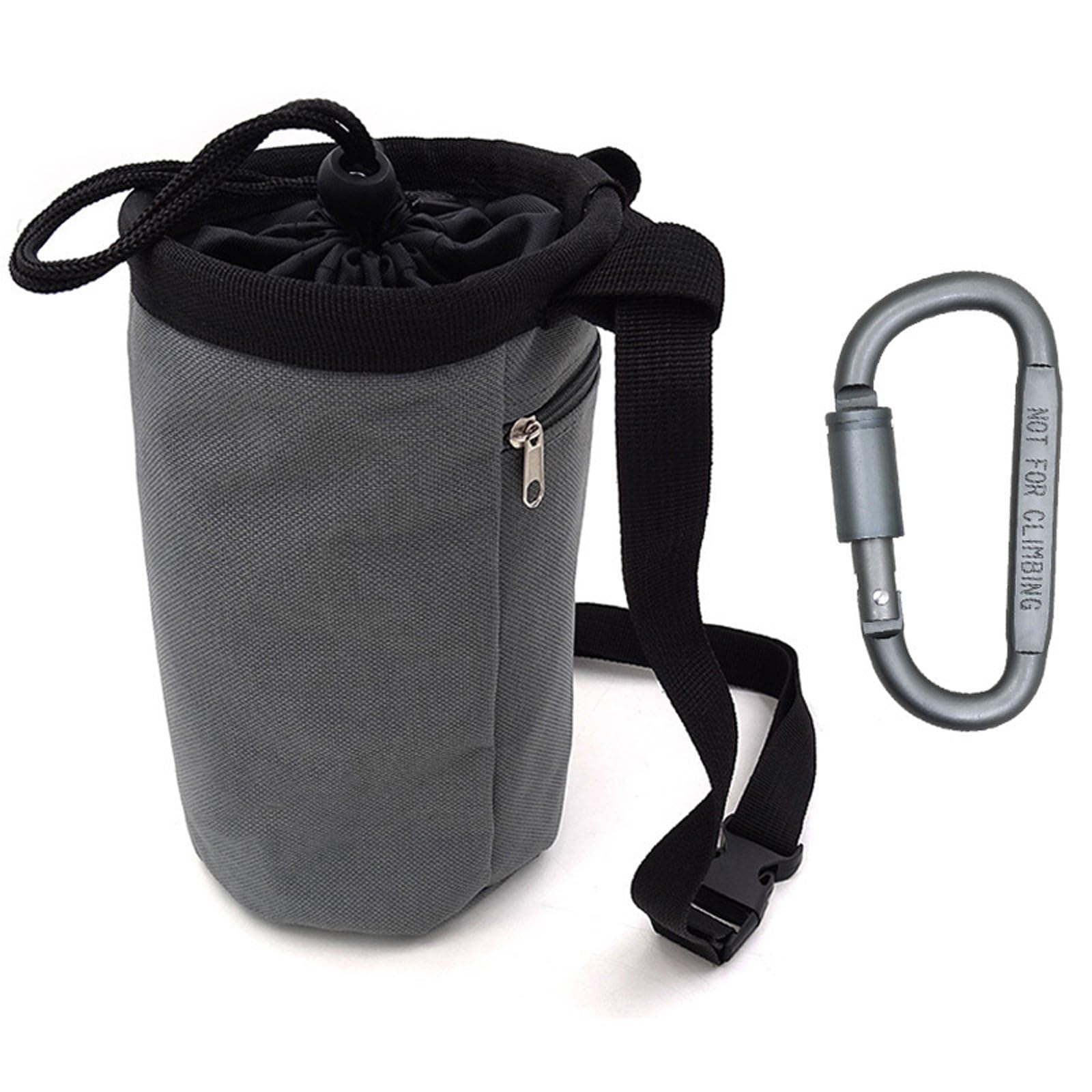 FUZVOL Climbing Chalk Bag Bucket Magnesium Chalk Bag with Belt Adjustable Pocket and Drawstring for Climbing Rock Outdoor Bouldering-Gary