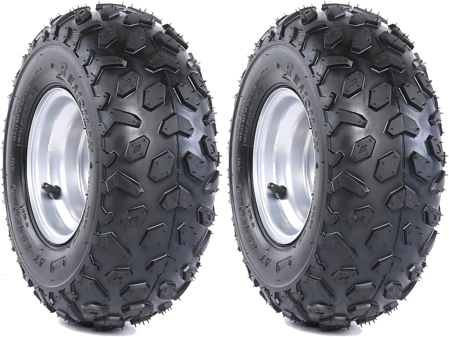 145/70-6 6 Inch Go Kart ATV UTV Wheel - Nylon 3 Bolt Pattern 6" Rim - Universal for Golf Cart Buggy Quad Moped Dune Drift Trike Lawn Mower Tricycle 4 Wheeler Mini Bike Scooter 70cc- 150cc (2 Pack)