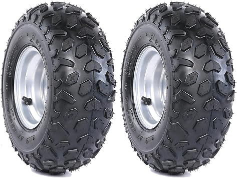145/70-6 Tires with Rims 6" Go Kart Wheel 3 Bolts - Universal for ATV UTV Golf Cart Buggy Quad 4 Wheelers Moped Dune Drift Trike Lawn Mower Tricycle Mini Bike Scooter 70cc- 150cc 1 Pack