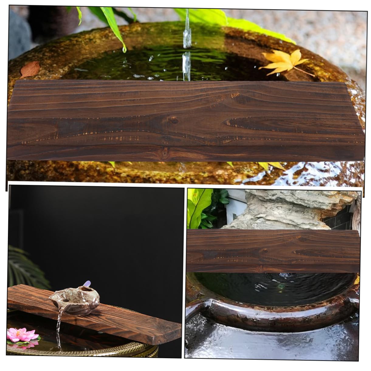 BESPORTBLE Piastra in Legno per Acquario con Cascata d Acqua Decorazione Rustica per Acquari Accessori per Acquario con Elementi Decorativi